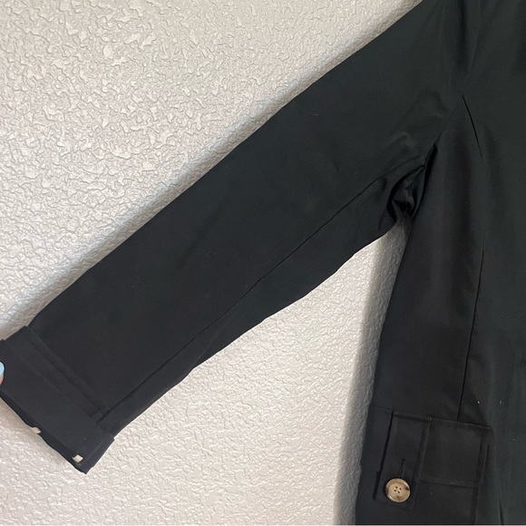 Old Navy 100% cotton with buttons & pockets Black trench coat Jacket size large - Picture 2 of 5